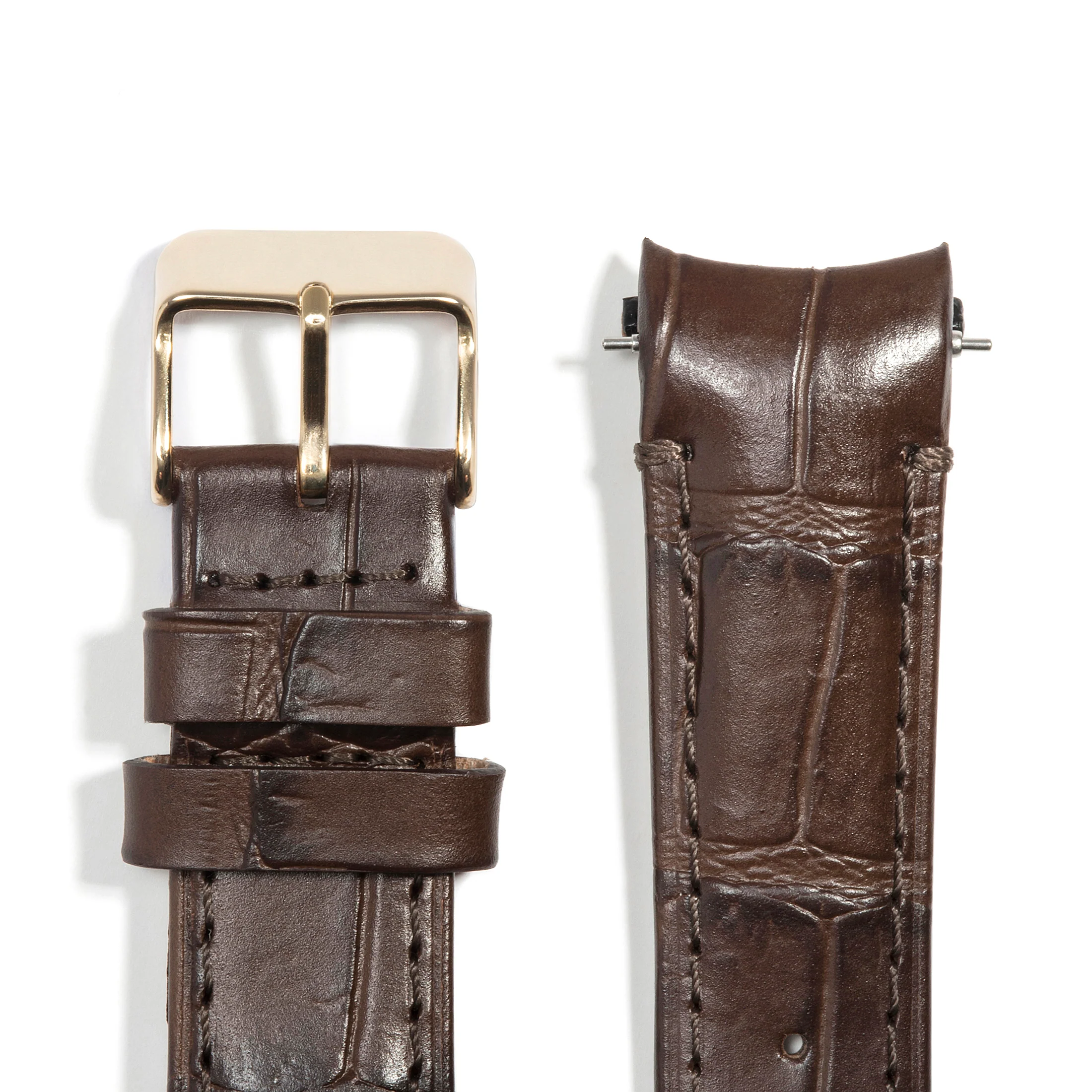 Curved End Leather Strap for Rolex Datejust (5 Digit Reference) with Tang Buckle - Image 9