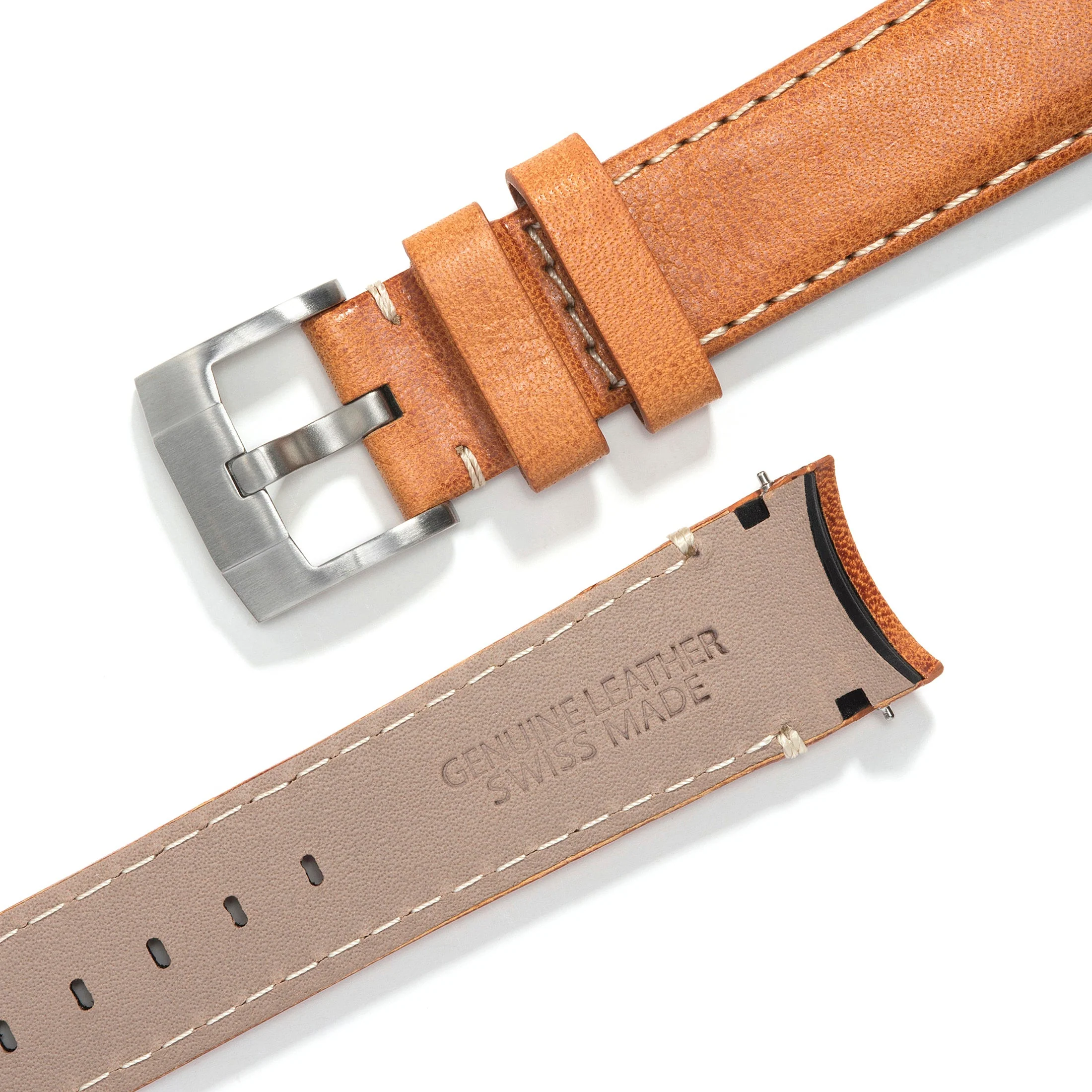 Curved End Leather Strap for Rolex Daytona with Tang Buckle - Image 8