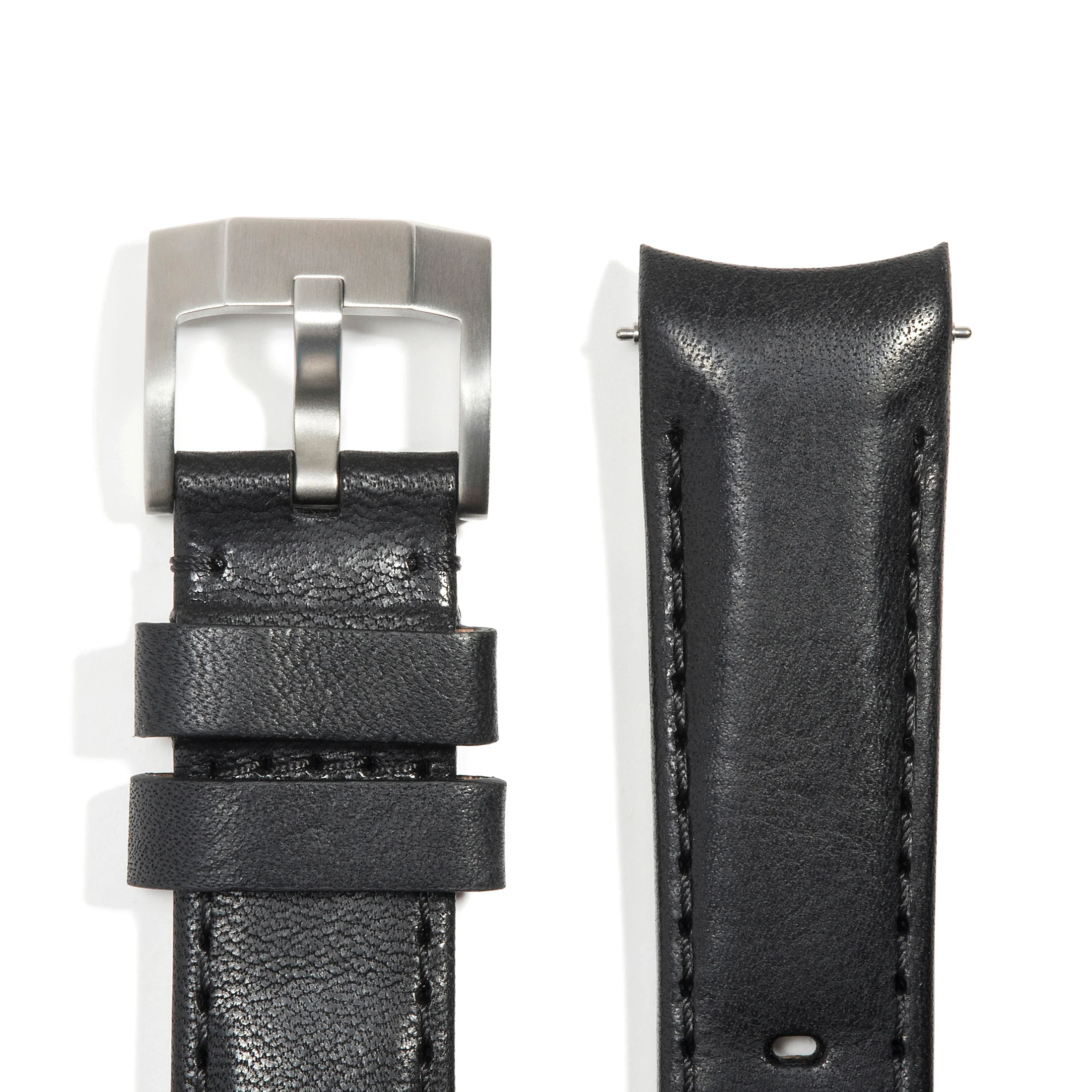 Curved End Leather Strap for Rolex Ceramic Daytona with Tang Buckle - Image 4