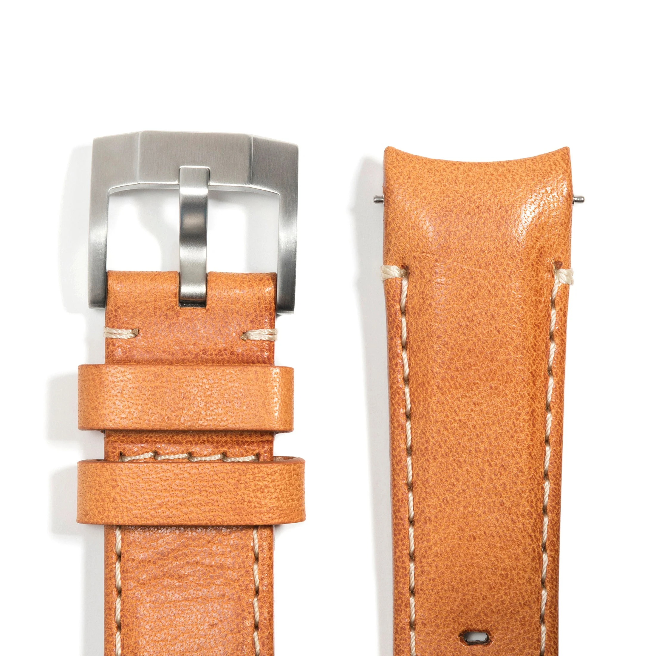 Curved End Leather Strap for Rolex Explorer I with Tang Buckle - Image 9