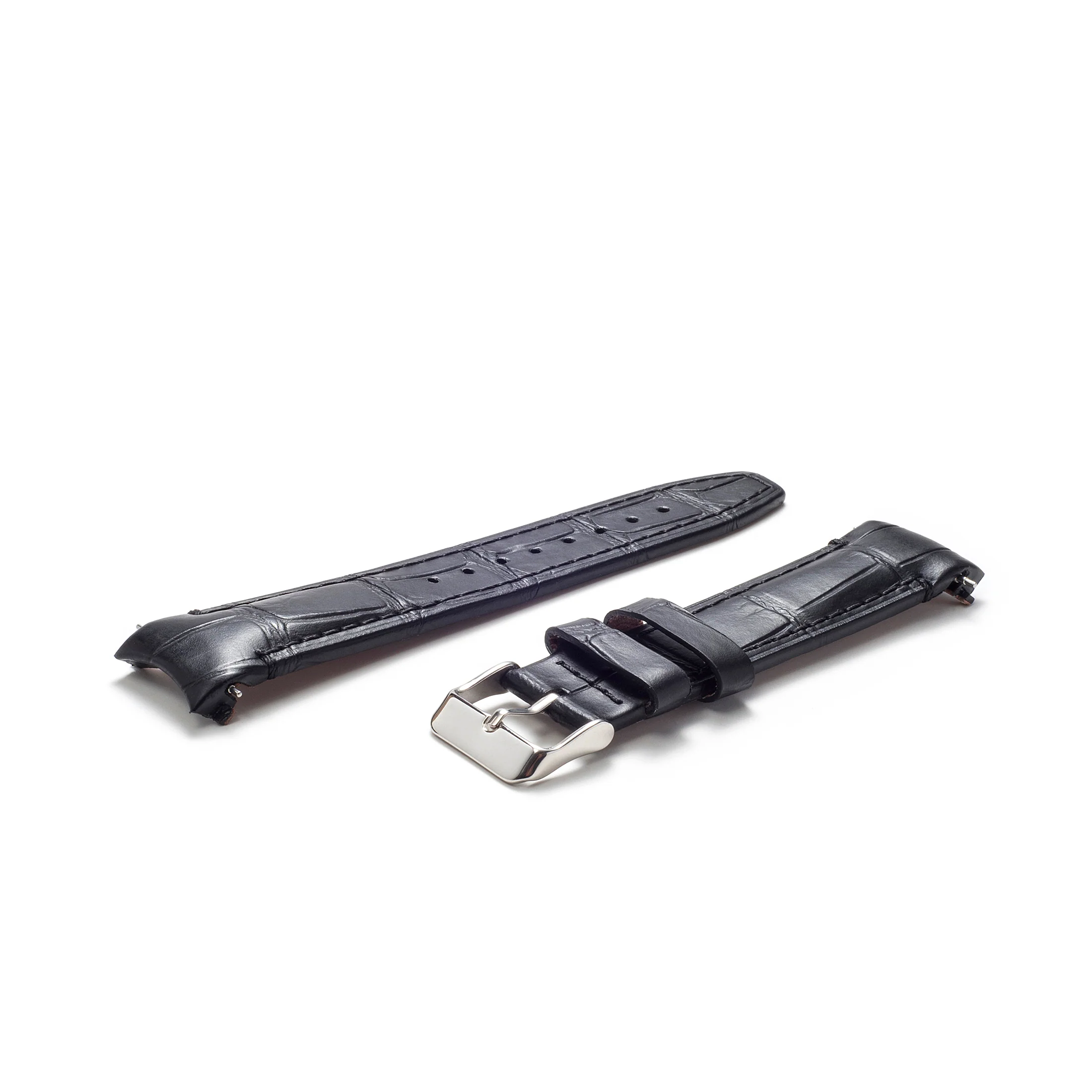 Curved End Leather Strap for Rolex Submariner with Tang Buckle - Image 12