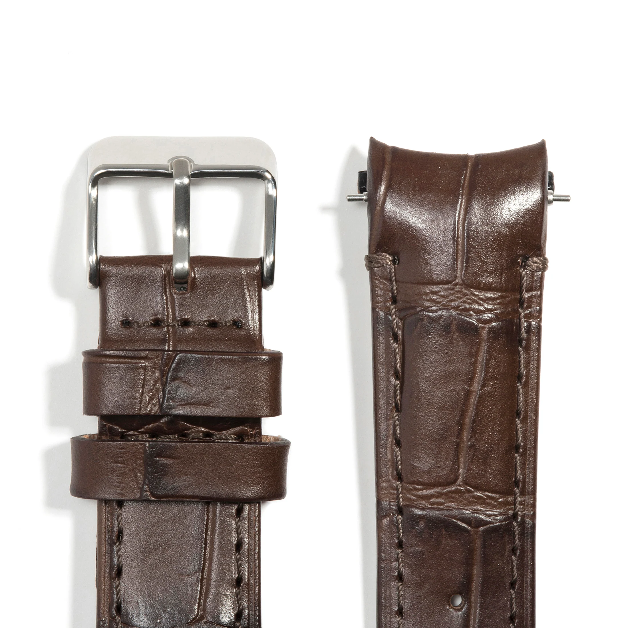 Curved End Leather Strap for Rolex Submariner with Tang Buckle - Image 4