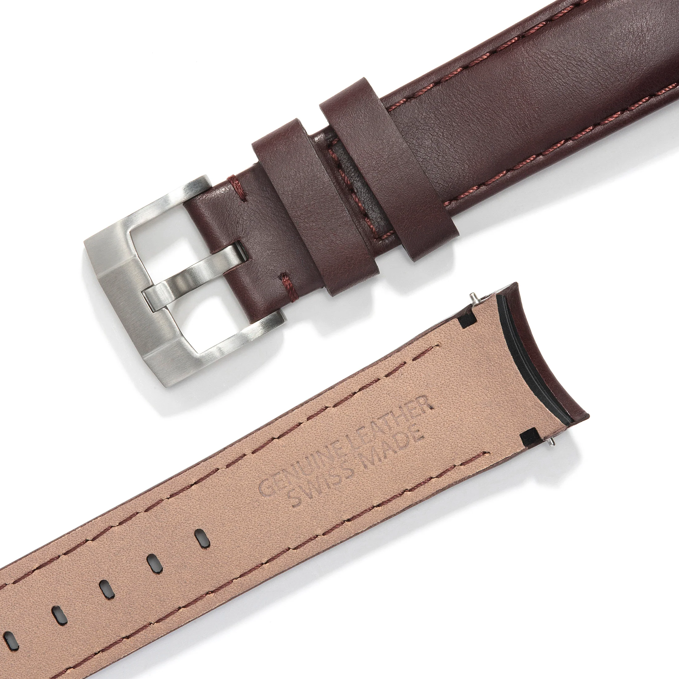Curved End Leather Strap for Rolex Sub Ceramic No-Date with Tang Buckle - Image 13