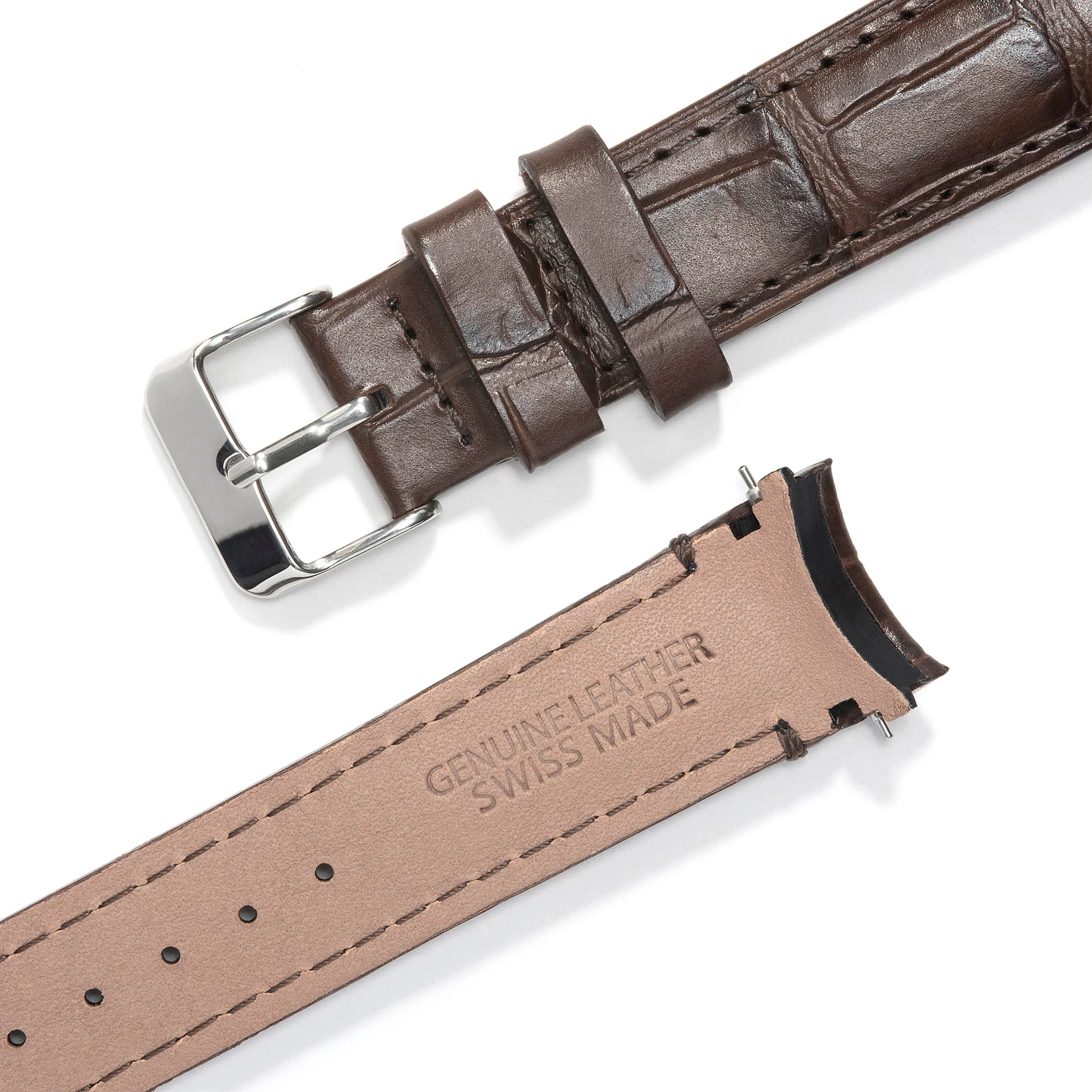 Curved End Leather Strap for Rolex Submariner Date with Tang Buckle - Image 3