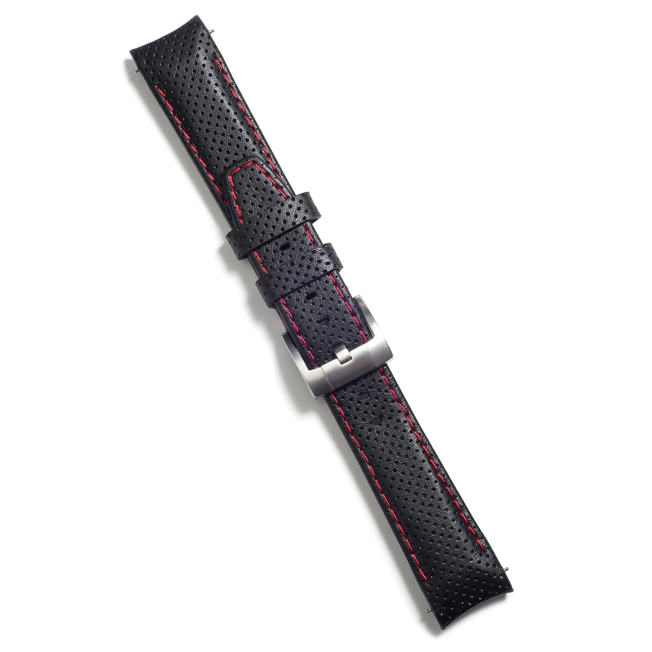 Curved End Racing Leather Strap for Rolex Submariner with Tang Buckle - Image 4