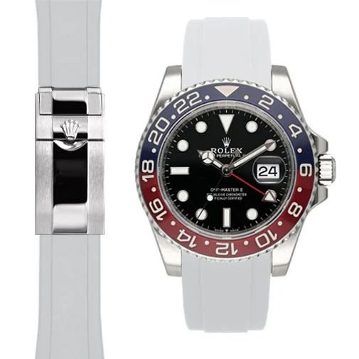 Curved End Rubber Strap for Rolex GMT Master II Ceramic Deployant (model from 2018-Present) - Image 4