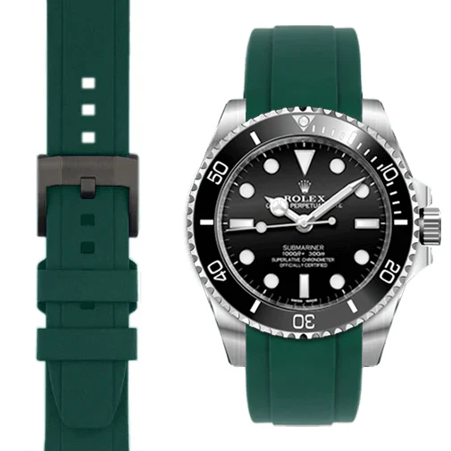 Curved End Rubber Strap with Tang Buckle for Rolex Sub Ceramic No-Date - Image 48