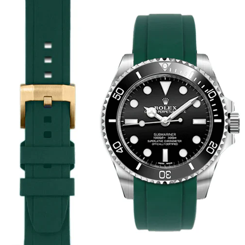 Curved End Rubber Strap with Tang Buckle for Rolex Sub Ceramic No-Date - Image 52