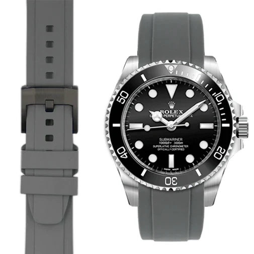 Curved End Rubber Strap for Rolex Submariner No-Date with Tang Buckle - Image 33