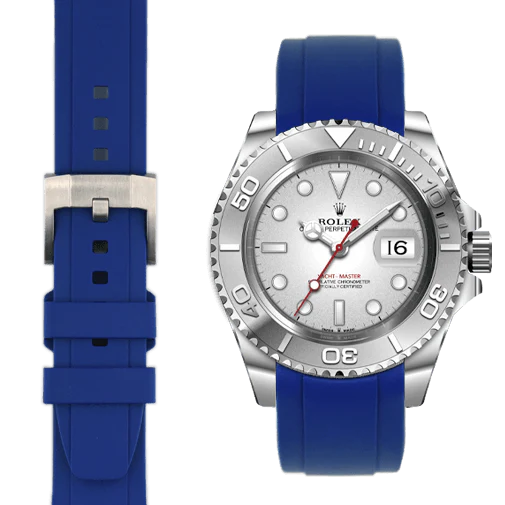 Curved End Rubber Strap for Rolex Yacht-Master with Tang Buckle - Image 15