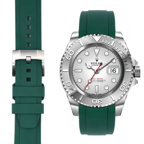 Curved End Rubber Strap for Rolex Yacht-Master with Tang Buckle - Image 43