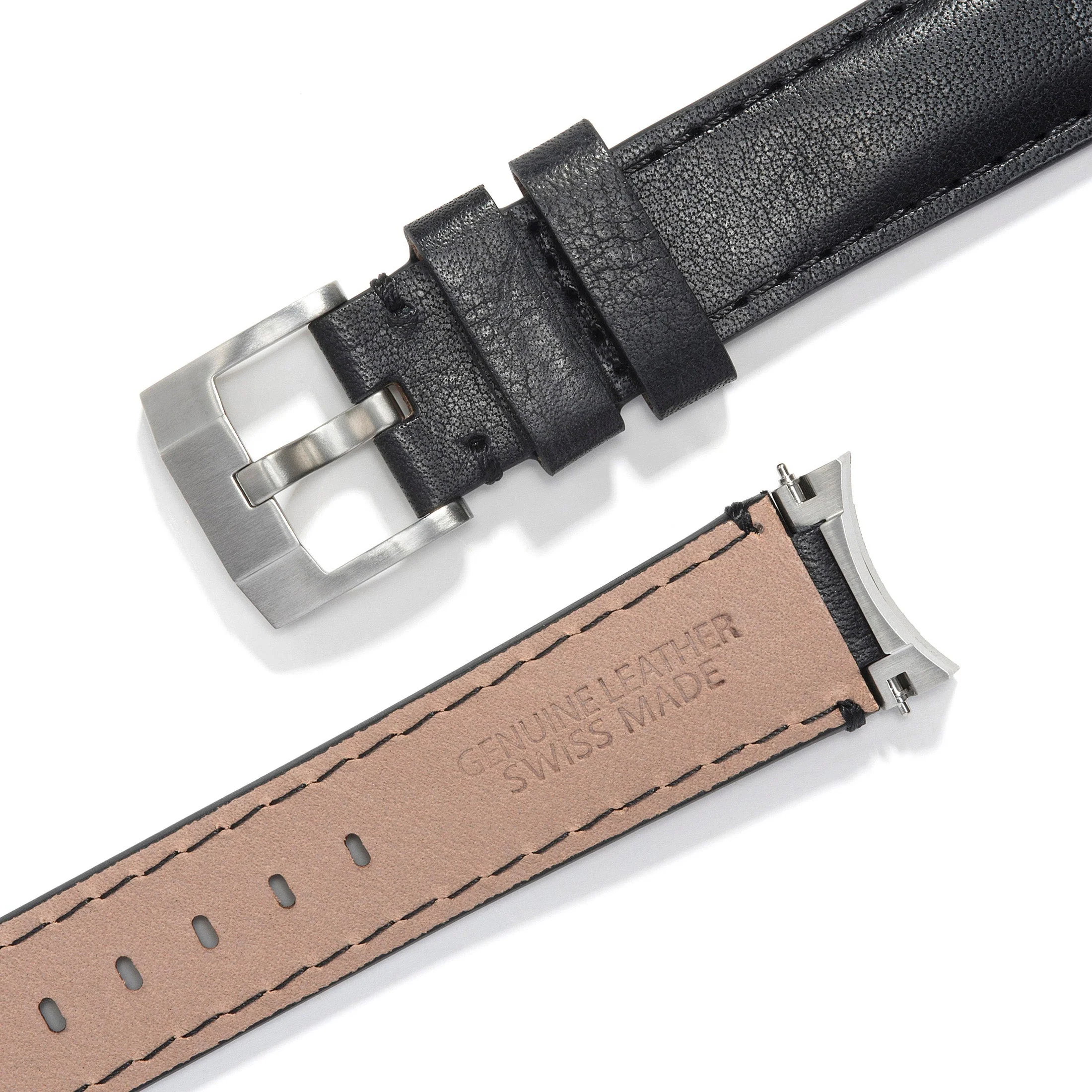 Steel End Link Leather Strap for Rolex GMT Master I & II with Tang Buckle - Image 3