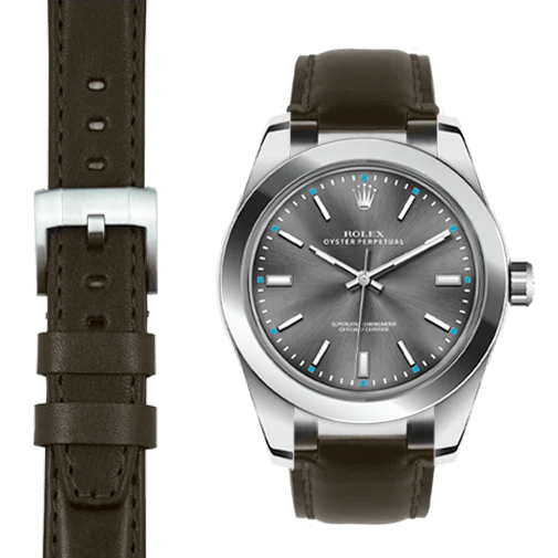 Steel End Link Leather Strap for Rolex Oyster Perpetual 39mm with Tang Buckle - Image 15
