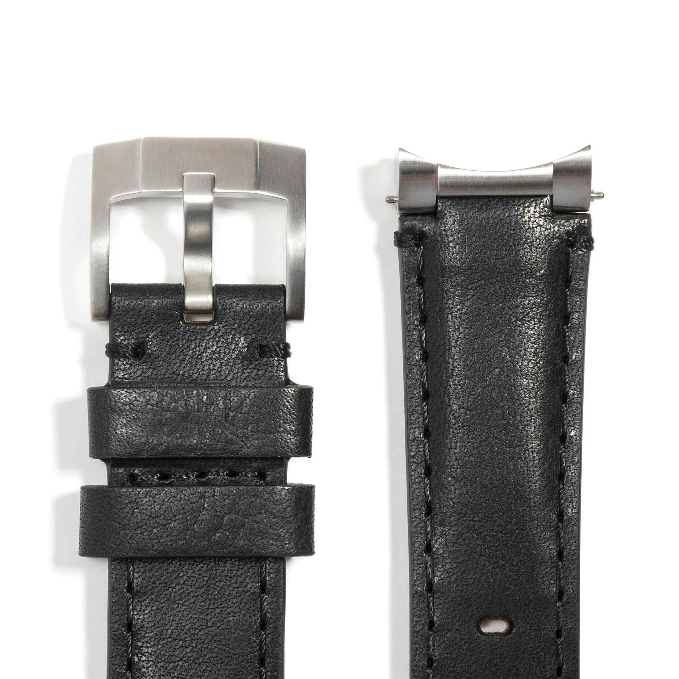 Steel End Link Leather Strap for Rolex Submariner Ceramic with Tang Buckle - Image 4