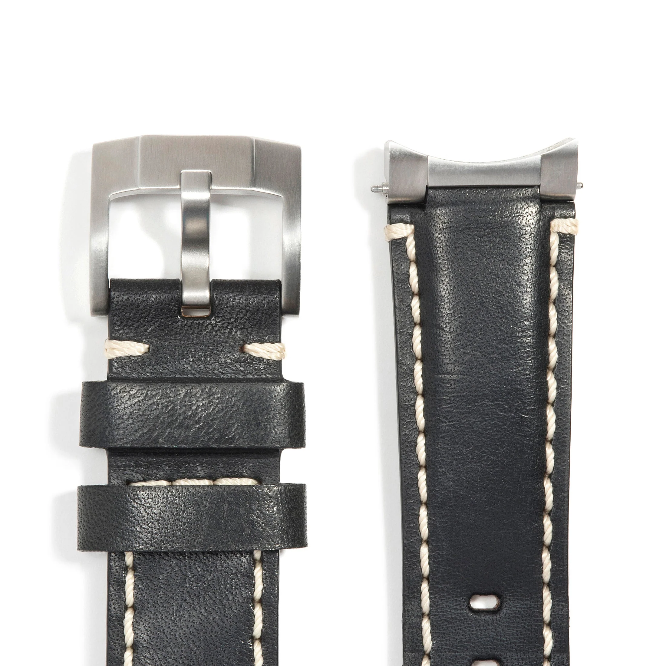 Steel End Link Leather Strap for Rolex Submariner Ceramic with Tang Buckle - Image 9